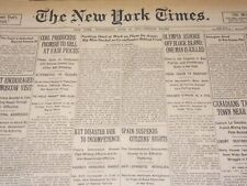 1917 JUNE 27 NEW YORK TIMES NEWSPAPER- OLYMPIA ASHORE OFF BLOCK ISLAND - NT 7802 picture
