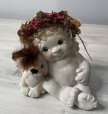 Dreamsicles Puppy And Me Cherub Angel Figurine Signed Kristin 1994 picture