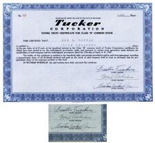 Tucker Corporation signed by Preston Tucker and Preston Tucker Junior - 1947 dat picture