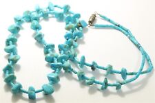 Vintage Native American Navajo Blue Turquoise Heishi Bead Necklace 29.5