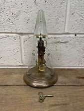 Franz Hermle Germany Brass Skeleton Mantle Clock  w/ Key Glass Dome Working picture
