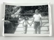 AfC) Found Photo Photograph Snapshot Vintage Boy & Girl Siblings Waterfall picture