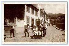 c1910's Madeira Portugal Sleeding On The Road RPPC Photo Antique Postcard picture
