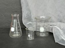 VINTAGE Pyrex & Kimax Laboratory Glass Beaker Lot Science Chemistry Lab Glass picture