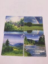 Lot of 4 Double Sided Cardboard Coasters Wildlife and Landscape picture