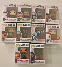 FUNKO POP STAR WARS MANDALORIAN Lot of 10, NIB, 1 CHASE, Protectors Included picture