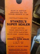 STANZEL'S SUPER SEALER VTG advertising AUTOMOTIVE 1950 oil gas tin DISPLAY SIGN  picture