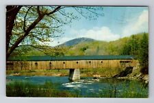 West Dummerston VT-Vermont, Old Covered Bridge, West River, Vintage Postcard picture