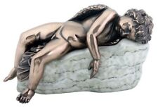 Sleeping EROS Roman Greek Mythology God Of Love Bronze Statue Cupid Valentines  picture