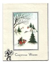 Vintage Christmas Card Victorian Family Walk Snow Covered Path Gifts to Home picture