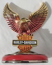 The Franklin Mint Harley Davidson Pocket Watch Stand Eagle Gold Red Two Tone  picture