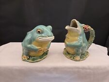 Vintage Henriksen  Ceramic Frog Creamer/ Sugar Whimsy picture