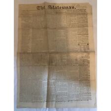 Antique THE STATESMAN NEW YORK August 6, 1828 RARE NEWSPAPER  picture
