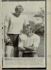 1971 Press Photo Greg Barton & Joe Theismann at Toronto Argonauts training camp picture