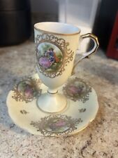 VTG LEFTON CHINA VICTORIAN LOVING COURTING COUPLES CUP & SAUCER SET picture