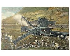 1907 Vtg Panama Canal Construction Postcard French Excavation Method Culebra Cut picture