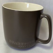 Starbucks 2010 New Bone China Embossed Coffee Mug Cup 16 oz Grayish Brown EUC picture