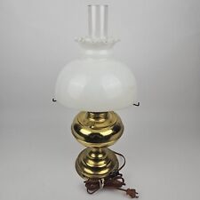 Vintage Rayo Electrified Oil Lamp w/ glass Chimney &  Milk Glass Shade Beautiful picture