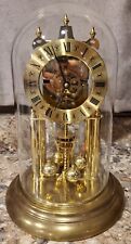 Vintage Elgin S Haller 400 Day Skeleton Brass Gold Clock Glass Dome No Key NICE  picture