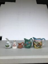 5 assorted souvenir mini pitchers picture