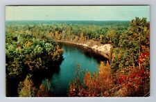 Howard City MI-Michigan, Muskegon River, Autumn Scene, Vintage Souvenir Postcard picture