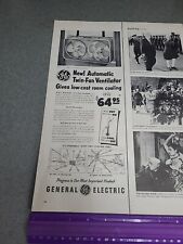 1955 GE General Electric Automatic Twin-Fan Ventilator Vintage Print Ad  picture