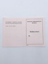 Vintage East German Weapons License for ID Book  picture
