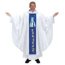 Our Lady of Grace Floral Print Chasuble And Stole Vestment Set for Church 51 In picture