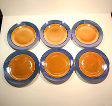 Vintage Peach And Blue Lusterware 7 1/4” Salad / Dessert Plates Set Of 6 Japan picture