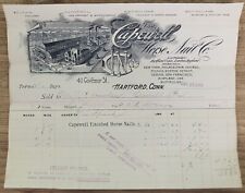 1896 Billhead Hartford Connecticut The Capewell Horse Nail Company picture