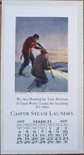Frank Stick, Artist Signed 1917 Bear Hunting, Advertising Calendar, Laundry picture