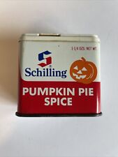 Vintage McCormick Schilling Pumpkin Pie Spice Tin Halloween Pumpkin Full 1.25 oz picture