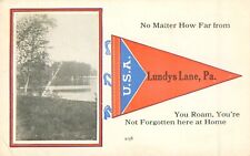 LUNDYS LANE, Pa PENNANT Antique 1910 POSTCARD ‘No matter how far you roam…….’ picture