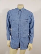 WWII US Navy Blue Chambray Shirt Gussets Size 15 picture