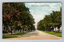 Emporia KS-Kansas, Union Street, Antique, Vintage c1907 Souvenir Postcard picture