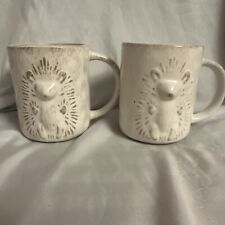 Set Of 2 Anthropologie Porcupine 3D Raised Relief Coffee/Tea Mugs picture