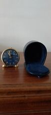 Vintage LOOPING Blue Enamel Dial Miniature 8-day Alarm Clock IN Excellent   picture