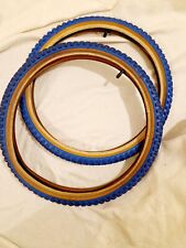 BMX Tyres Pair Comp 3 Blue 20x1.75 Skin Wall Cheng Shin Thin Thin With Tubes picture