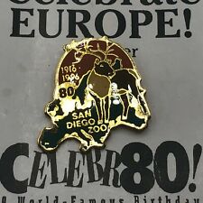 San Diego Zoo 80th Birthday Lapel Hat Pin 1916-1996 Reindeer  M5  picture