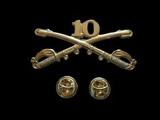 10th CAVALRY SWORDS SABERS  MILITARY HAT PIN REGIMENT BUFFALO SOLDIERS picture