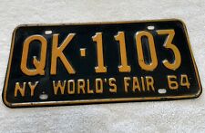 Vintage New York 1964 License Plate World's Fair Man Cave  Collector Decor picture