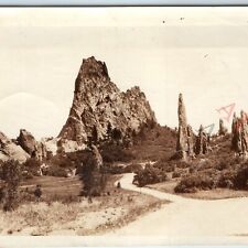 c1920s Colorado Springs CO Garden of the Gods Snapshot Real Photo Trail Road C53 picture