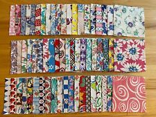 Vintage Feed Flour Sack Fabric Pieces Quilting Charms 5” x 5”. Set of 60 (#254) picture
