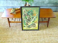 Vintage Retro 1950's 1960's MCM ABSTRACT Entomology Sci Fi ANT PAINTING ~ Framed picture