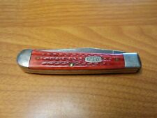 Case XX Trapper Folding Knife 6254 SS 2 Blade Red Jigged Bone 1997? Four Dots picture
