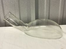 ANTIQUE VINTAGE URINAL HEAVY BUBBLE GLASS PRE WWII EUROPE MILITARY MEDICAL NOS picture