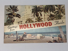 Greetings from Hollywood Florida Postcard 1958 picture