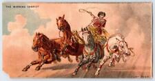 WANAMAKER BROWN*CLOTHIERS*PHILADELPHIA*ROMAN CHARIOT RACE*THIN PAPER TRADE CARD picture