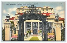 Postcard FL Whitehall Hotel Entrance Arch Motel Inn Resort Palm Beach Florida  picture