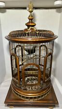 Theodore Alexander Decorative Birdcage,  Brass and Acacia Wood Domed Vintage picture